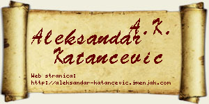 Aleksandar Katančević vizit kartica